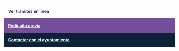 Captura de pantalla del ejemplo incorrecto: Foco de un solo color que desaparece en algunas franjas