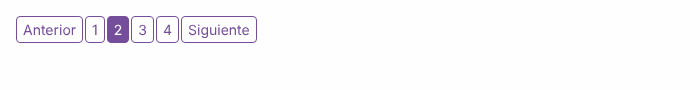 Captura de pantalla del ejemplo incorrecto: Paginación con enlaces de unos 20 px