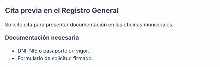 Captura de pantalla del ejemplo incorrecto: Párrafos con aspecto de encabezado