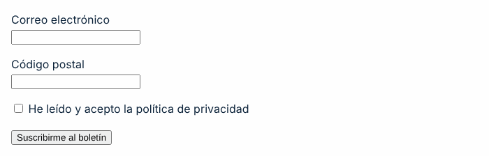 Captura de pantalla del ejemplo incorrecto: Etiquetas visibles pero no asociadas