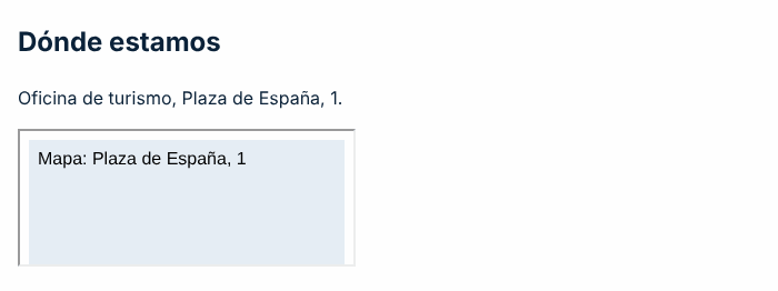 Captura de pantalla del ejemplo incorrecto: Mapa insertado en un iframe sin title